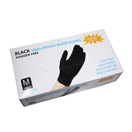 Wally Plastic  перчатки нитрил-винил Черные